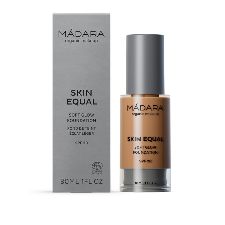 Mádara Skin Equal Soft Glow Foundation 30 ml in Caramel – natürliche Foundation für dunklere Hauttöne