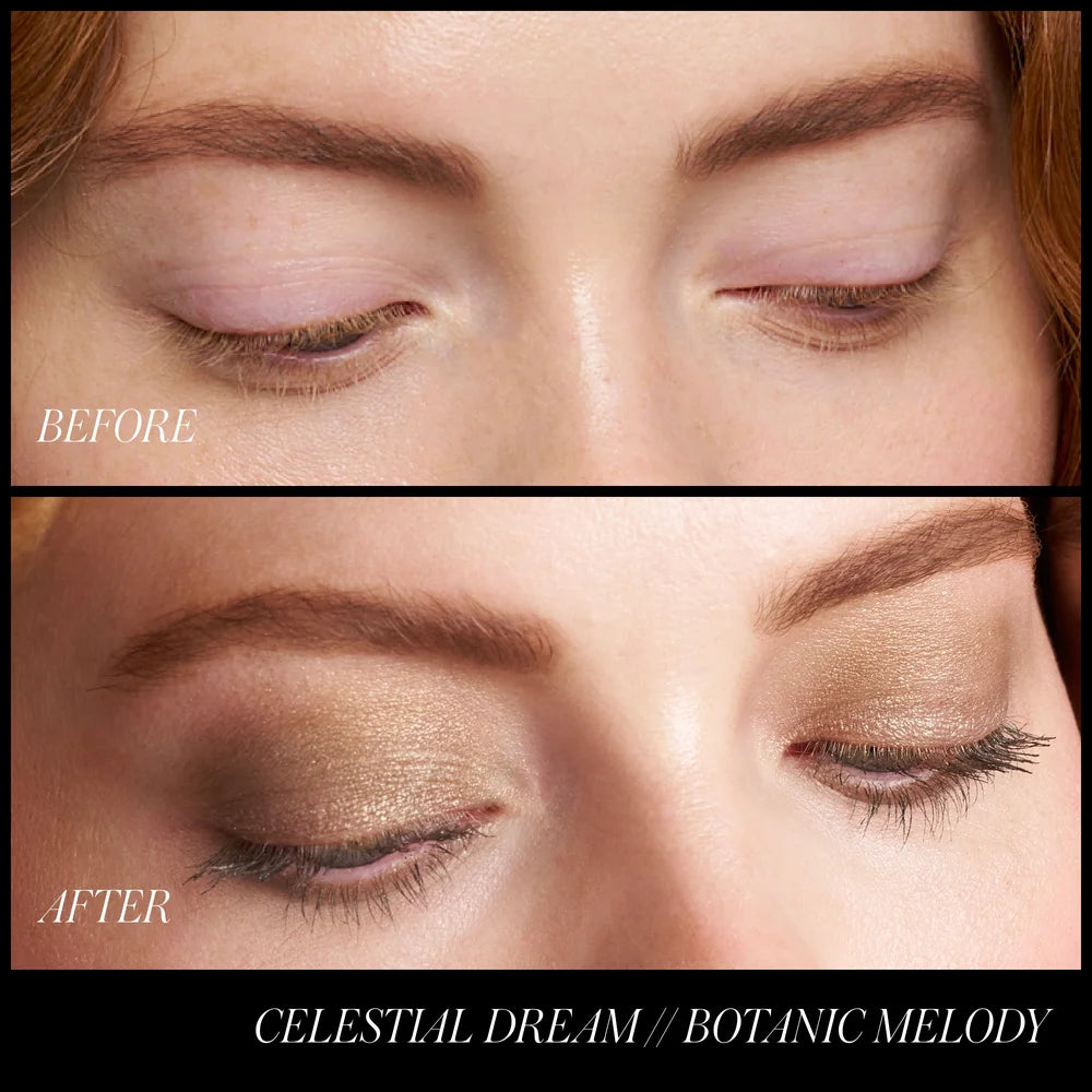 Celestial Dream Before & After: RMS Beauty ReDimension Hydra Eyes Quartet Celestial Dream - Vorher-Nachher-Vergleich des Augen-Make-ups