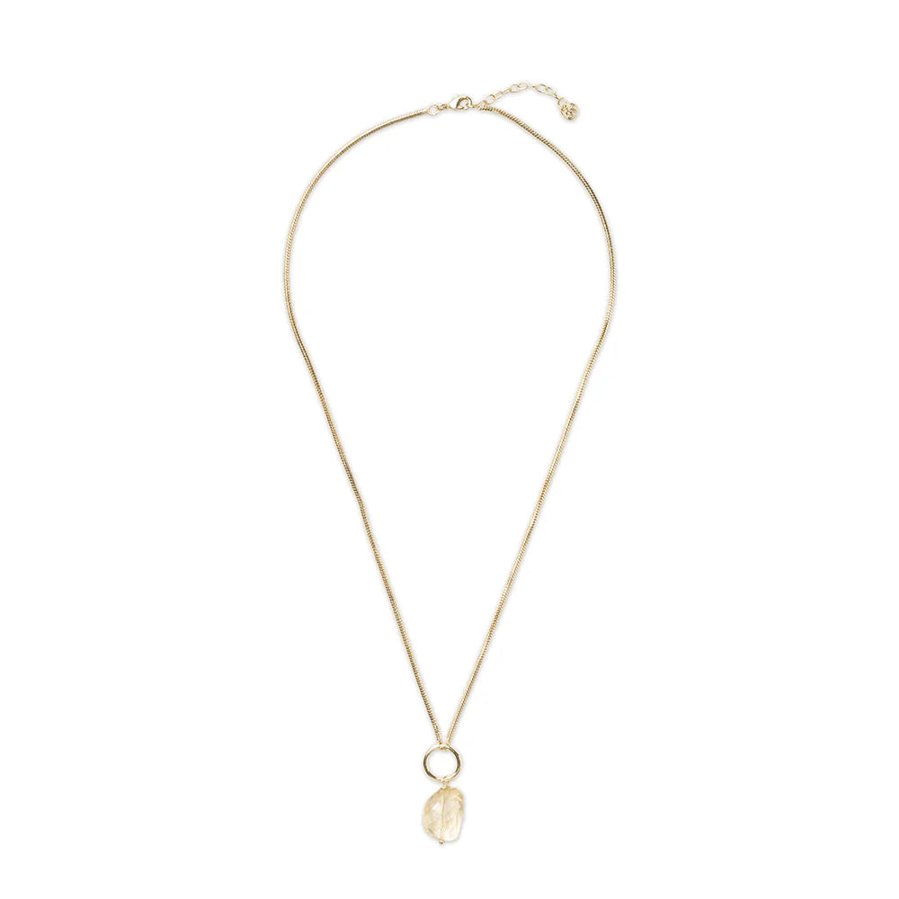 Awareness Citrine Necklace von A Beautiful Story - vergoldete Halskette mit gelbem Citrin Edelstein, handgefertigt und zart