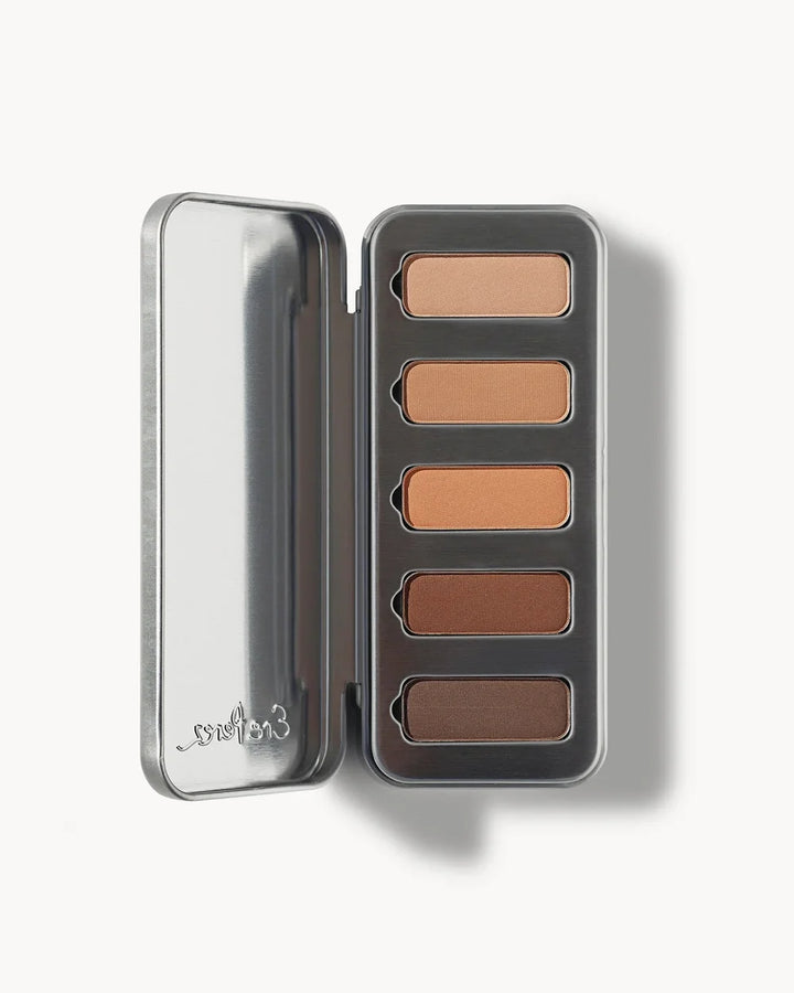 Ere Perez Chamomile Eye Palette Element Matte – fünf matte Erdtöne von hellem Beige bis Dunkelbraun