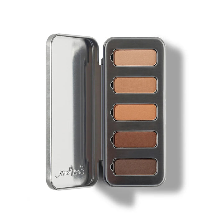 Ere Perez Chamomile Eye Palette Element Matte – fünf matte Lidschatten in natürlichen Beige- und Brauntönen im nachfüllbaren Metalletui