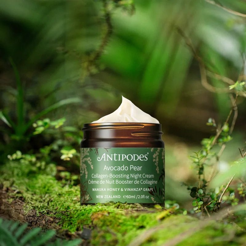 Avocado Pear Night Cream in natürlicher Umgebung - Bio-Nachtpflege