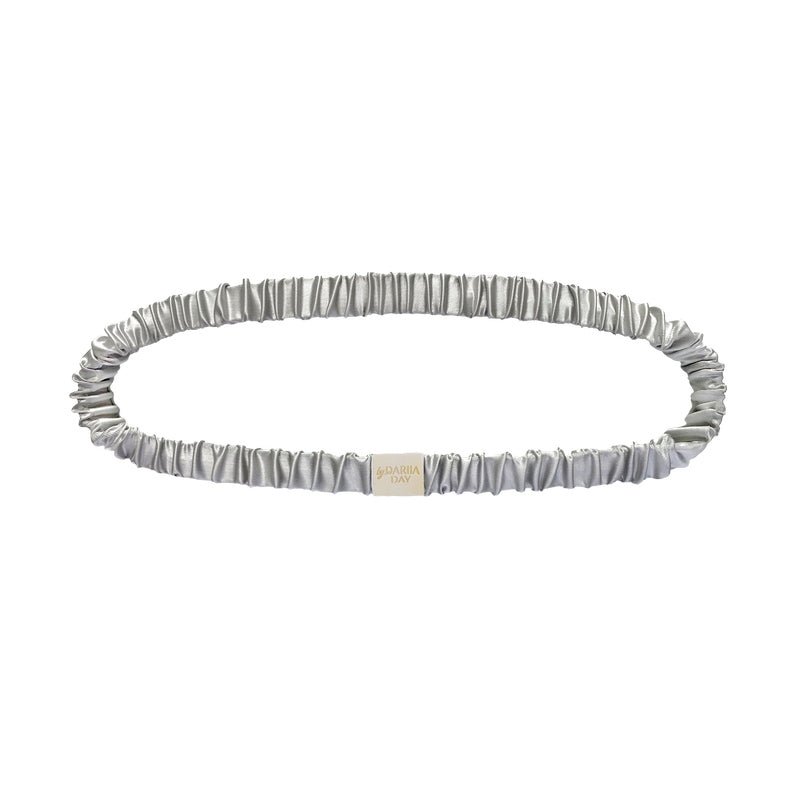 By Dariia Day Silk Headband Silver Grey - Seidenhaarband aus 100% Maulbeerseide