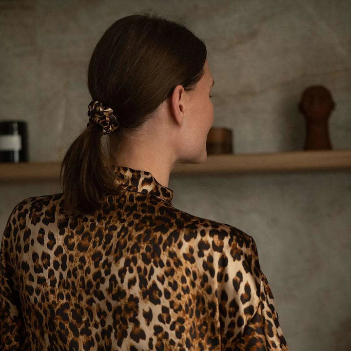 Silk Scrunchie Leopard - Blanda Beauty