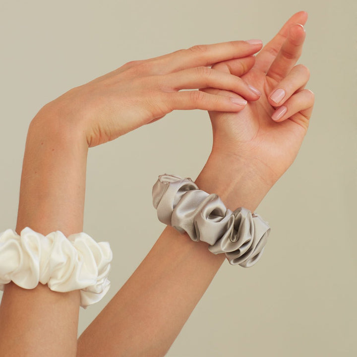Silk Scrunchie Set - 3 x Größe M - Blanda Beauty