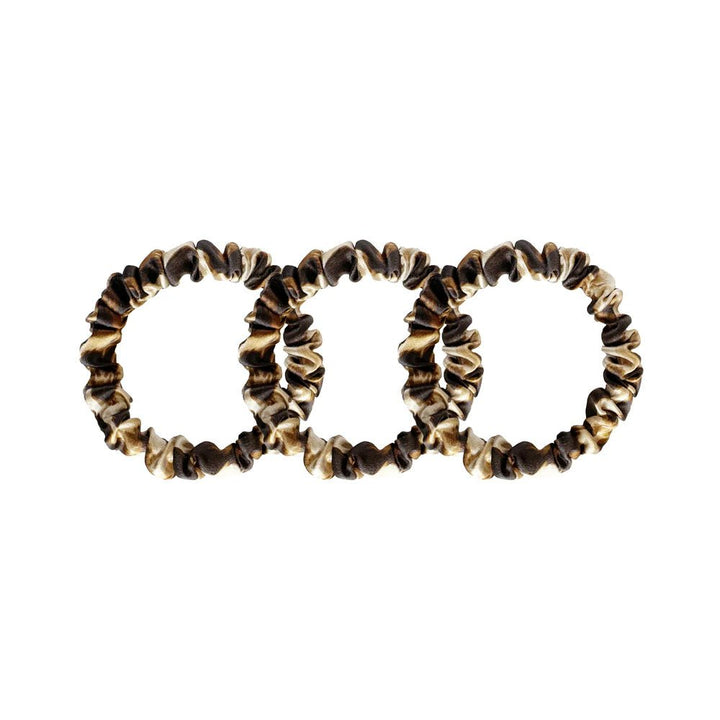 Silk Scrunchie Set - 3 x Leopard Größe XS - Blanda Beauty