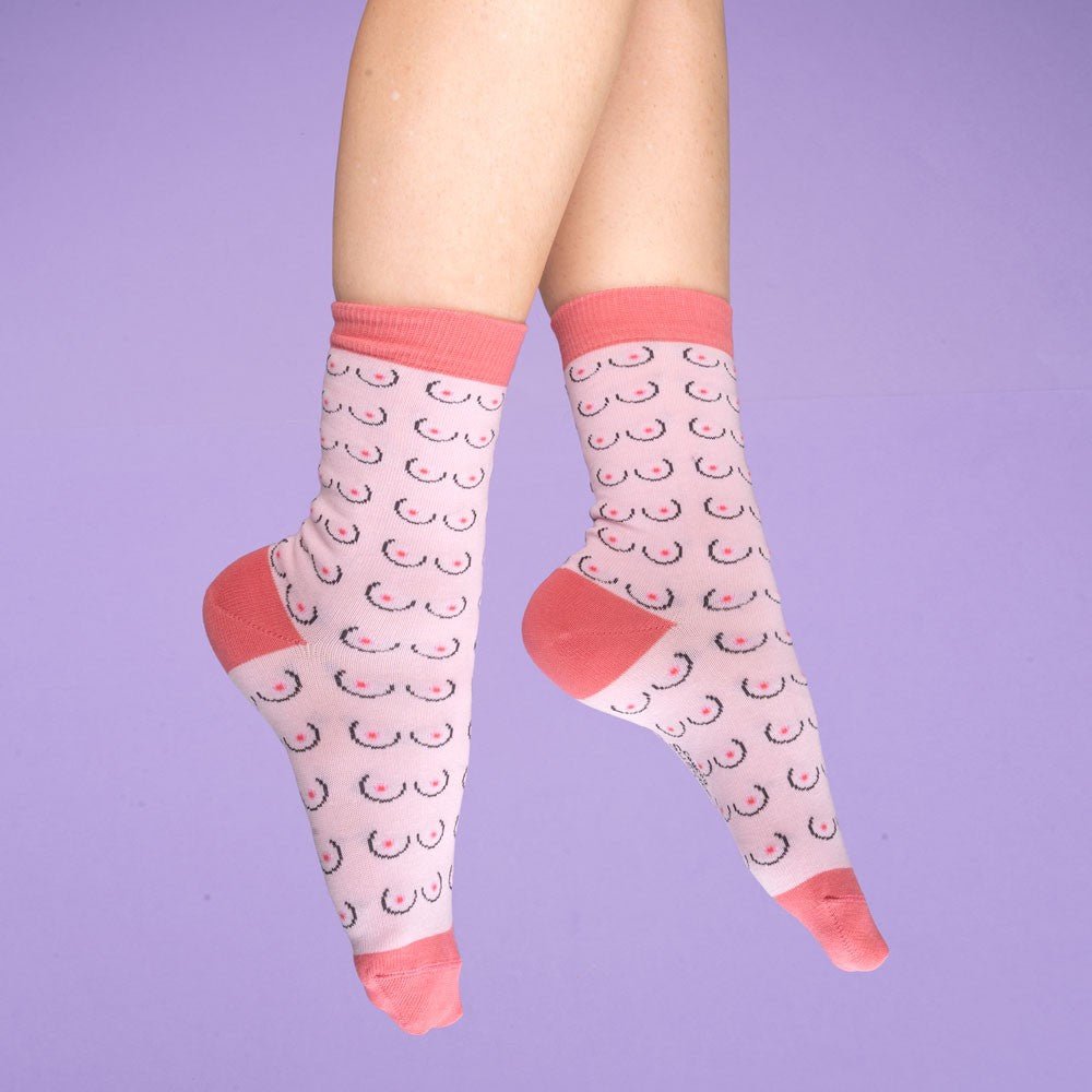 Coucou Suzette Boobs Socks White - Tragebild