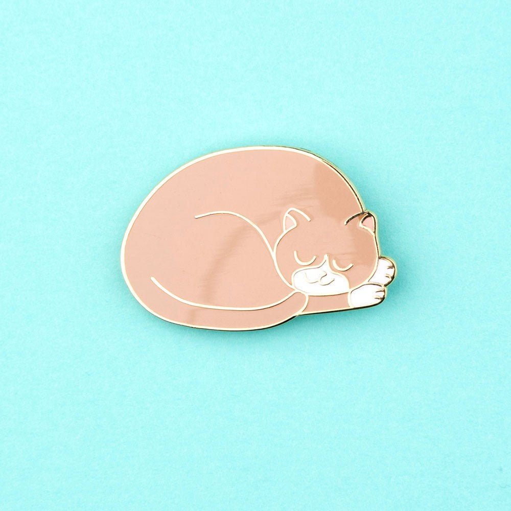 Coucou Suzette Sleeping Cat Pin - türkiser Hintergrund