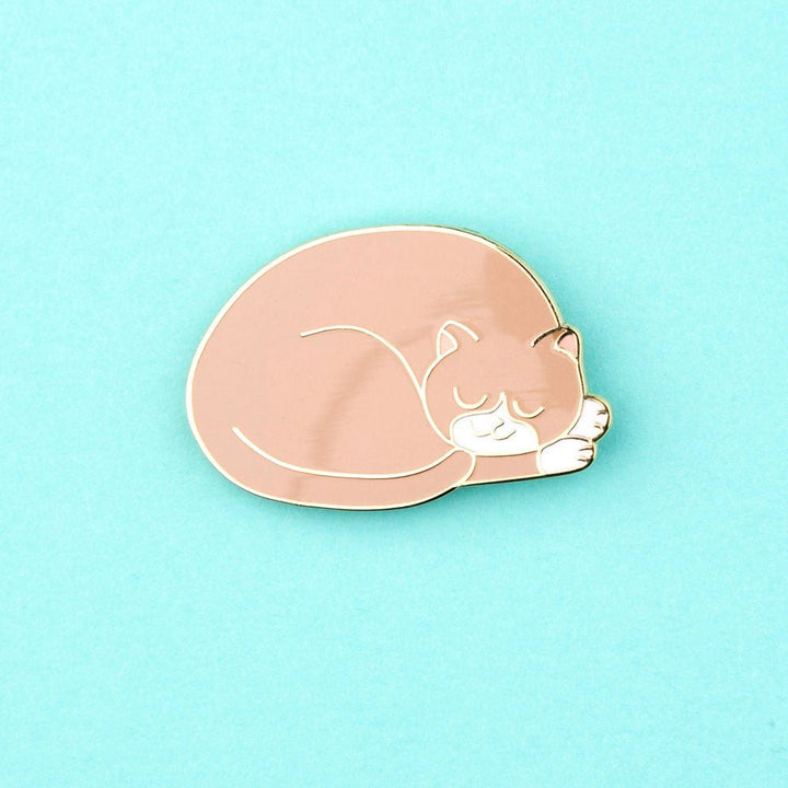 Coucou Suzette Sleeping Cat Pin - türkiser Hintergrund