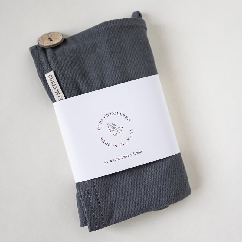 Bambus Turban Handtuch mit Knopf | Grau Mood