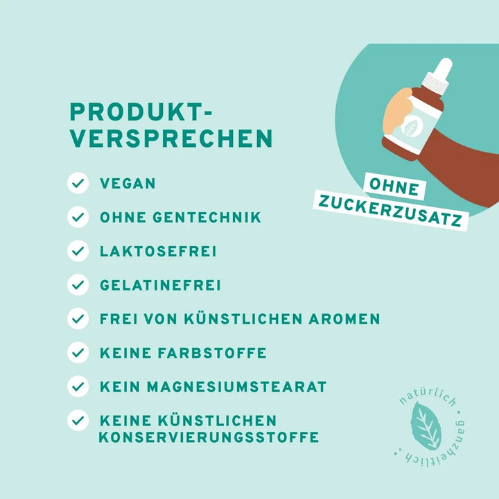 Vegane Omega-3-Tropfen für Kinder mit DHA und EPA aus Algenöl - Versprechen