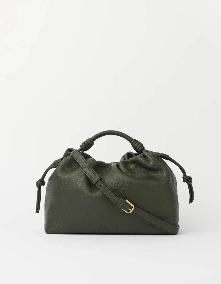 O My Bag Kiki Midi Moss – Vorderansicht mit verstellbarem Crossbody-Riemen