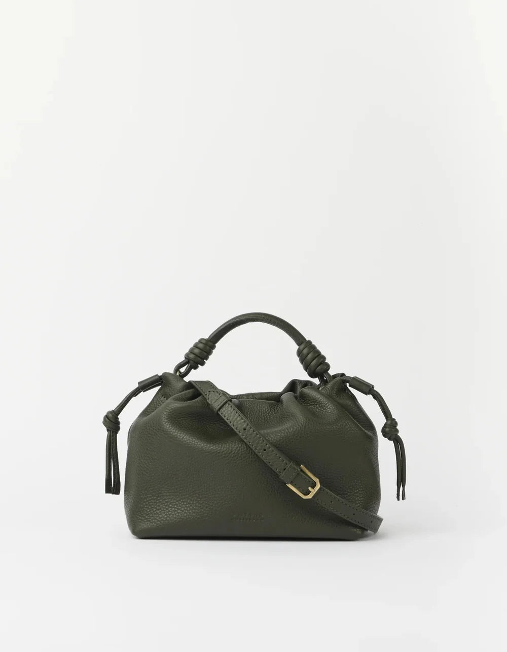 O My Bag Kiki Mini Moss – kleine grüne Lederhandtasche mit charakteristischer Silhouette