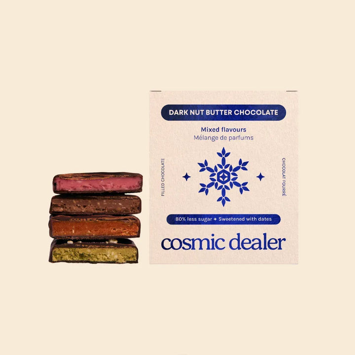 Cosmic Dealer Mixed Flavours Snowflake Box mit vier verschiedenen Chakra Chocolates