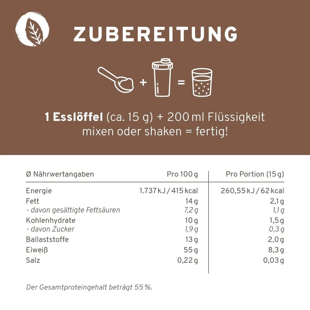 Veganer Protein Mix Schoko 450 g - Blanda Beauty