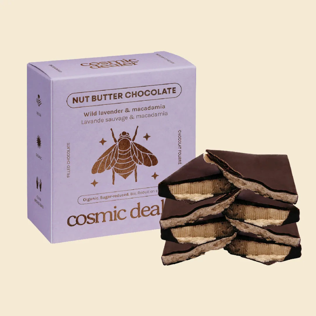 Cosmic Dealer Wild Lavender & Macadamia Chakra Chocolates mit Lavendel