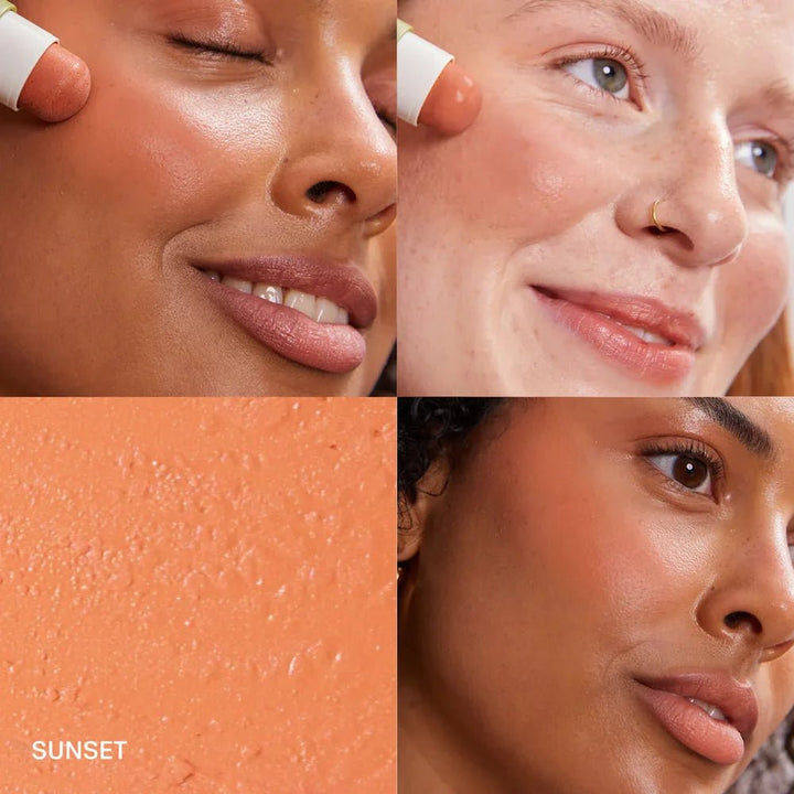 Blush Balm Sunset 5 g - on different skin colours