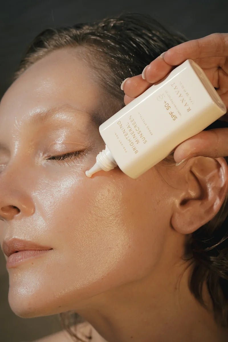 Ranavat Brightening Mineral Sunscreen SPF 50+ - Model Anwendung