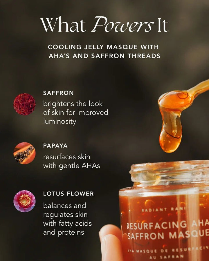 Resurfacing AHA Saffron Masque - what powers it