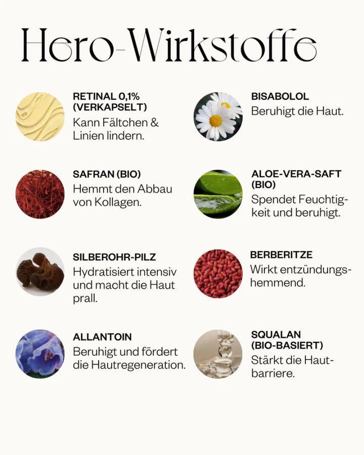 Ruhi The Adaptogen Retinal Serum - Hero Ingredients