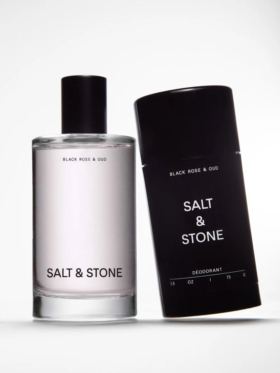 Salt & Stone Body Mist Black Rose & Oud mit Deodorant - Produktkombination